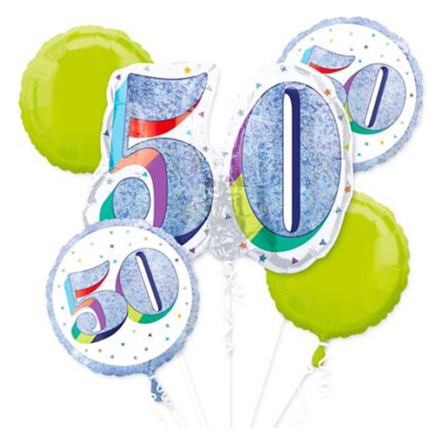Prismatic Here&#x27;s to Your 50th Birthday Balloon Bouquet