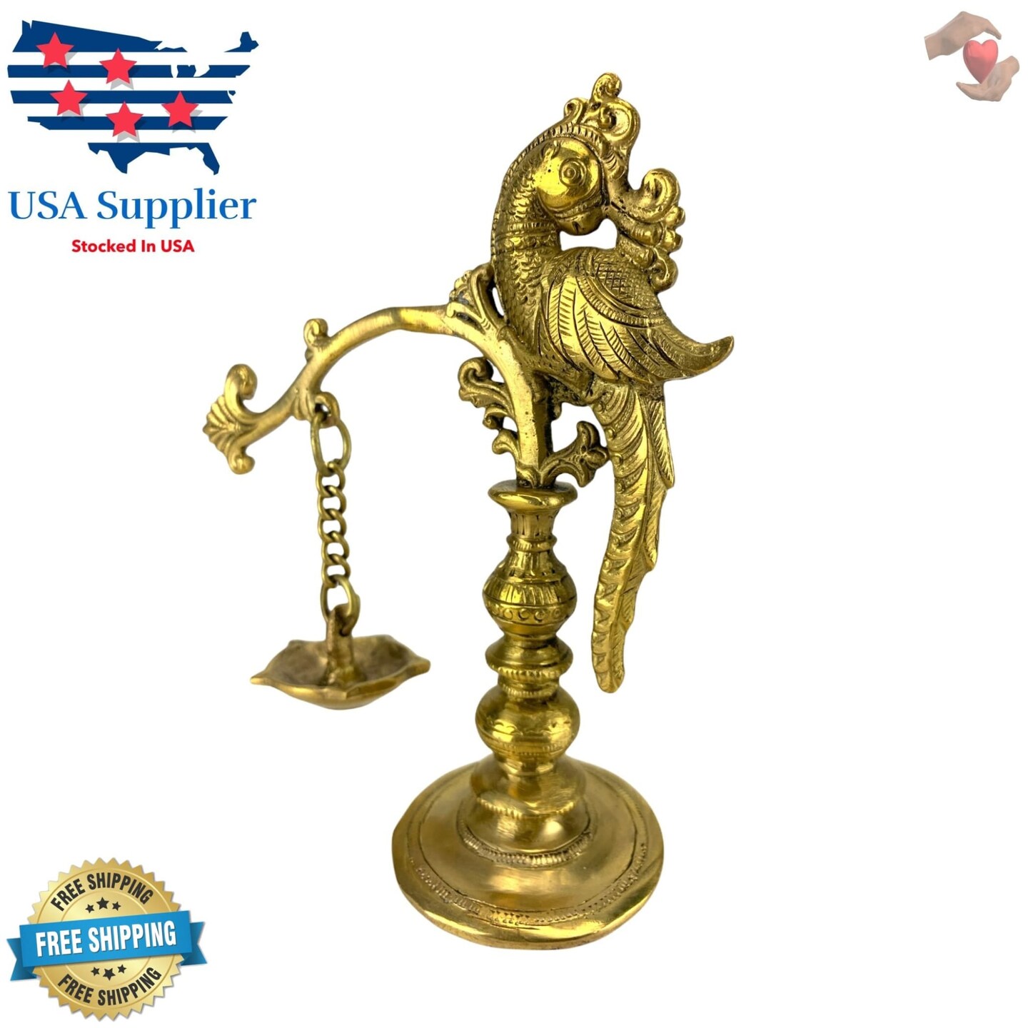 Brass Annam Oil Lamp Diya Peacock Samai Deepak Lamp Kerala Traditional Kutthu Vilakku Panchmahal Deepam for Home Temple Mandir Office Diwali Decoration - Deepawali Housewarming Return Gift