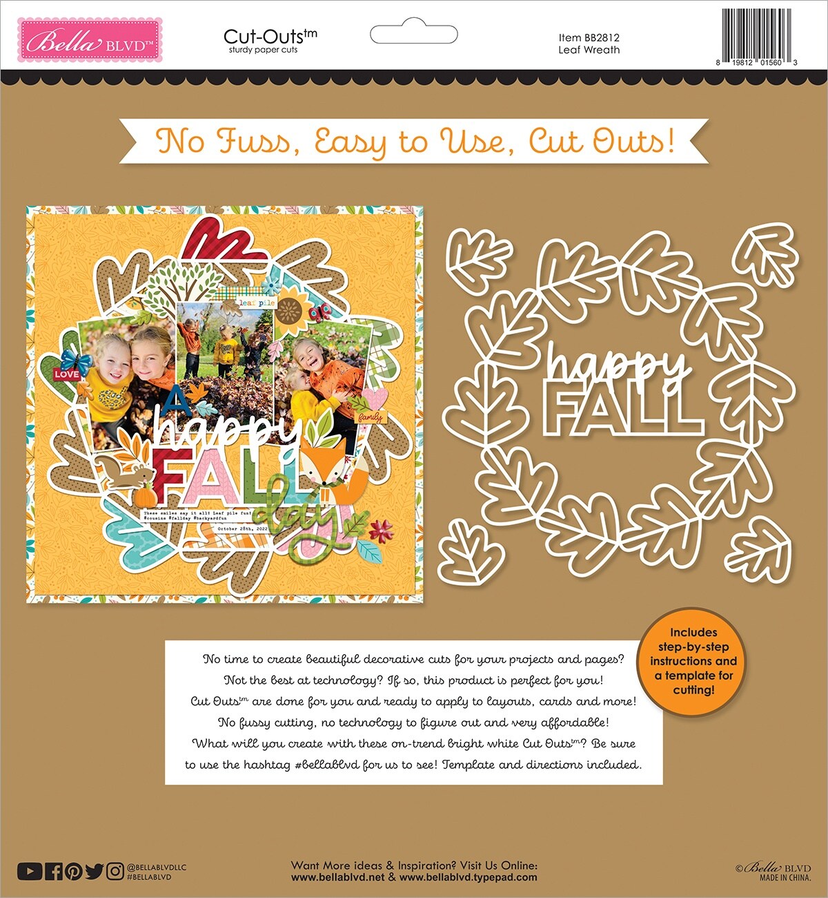 Bella Blvd One Fall Day Cut-Outs-Leaf Wreath