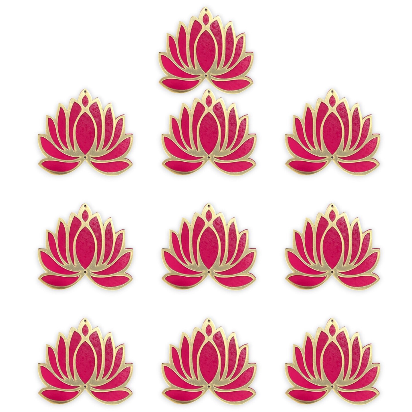 10 Pcs Lotus Flower Cutout, Diy Rangoli, Decoration For Diwali, Pooja Decorations, Festival/wedding Decor,