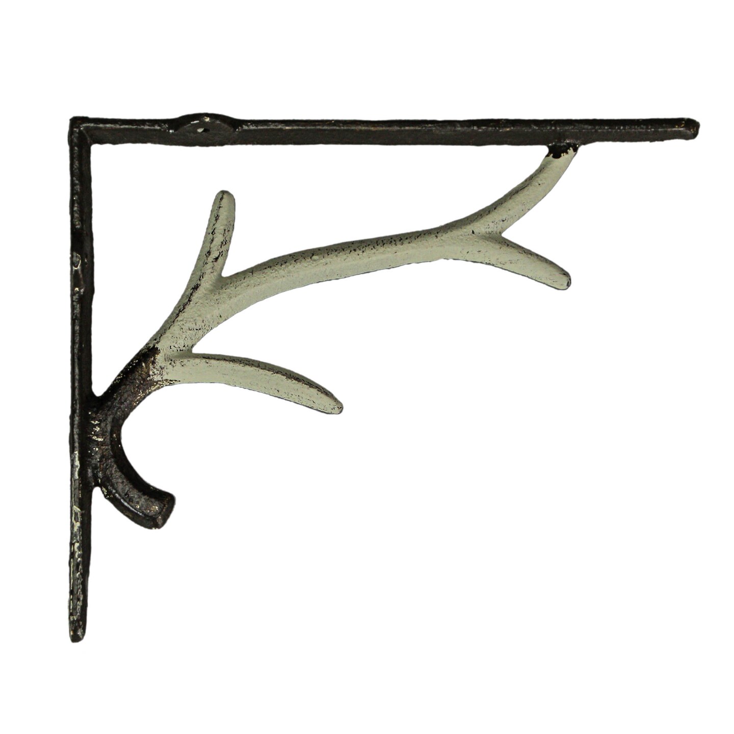 Set of 2 Cast Iron Deer Antler Decorative Shelf Brackets