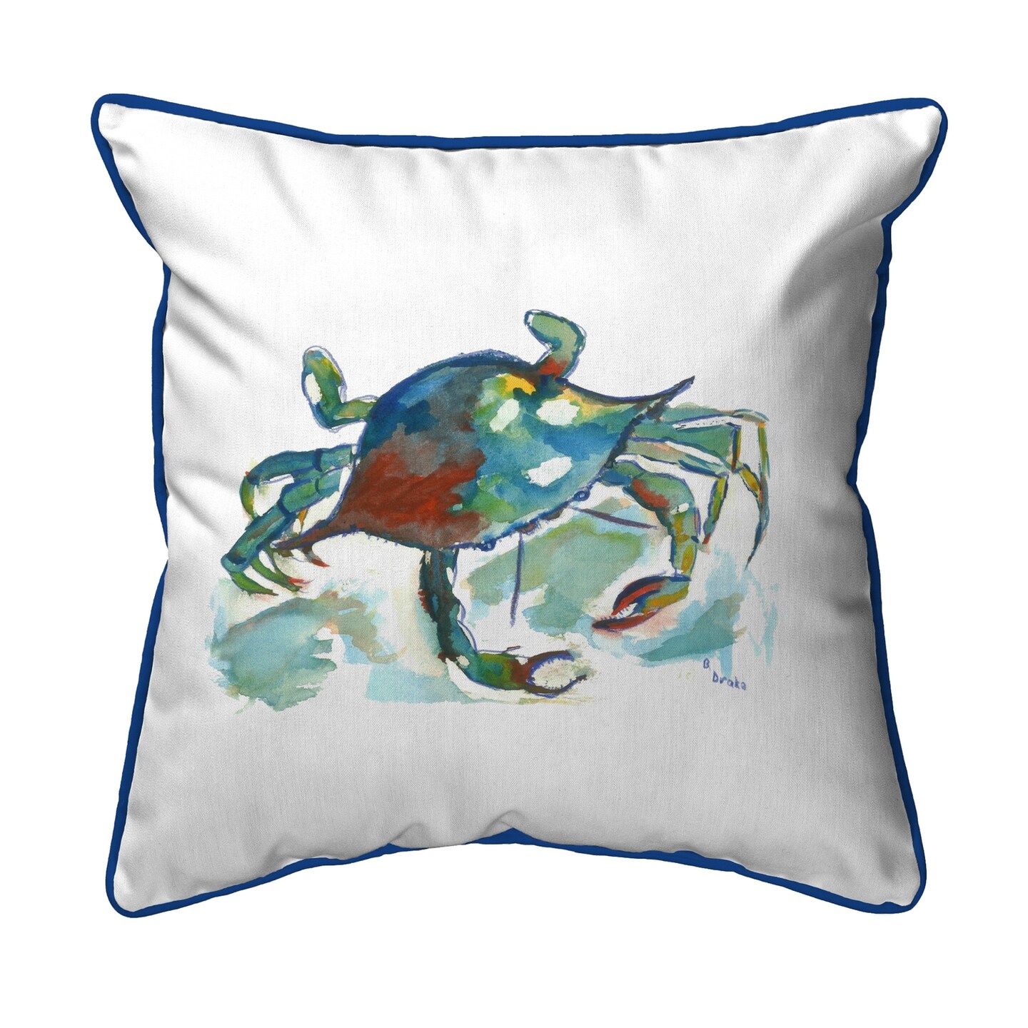 Betsy Drake Betsy&#x27;s Crab Large Indoor/Outdoor Pillow 18x18