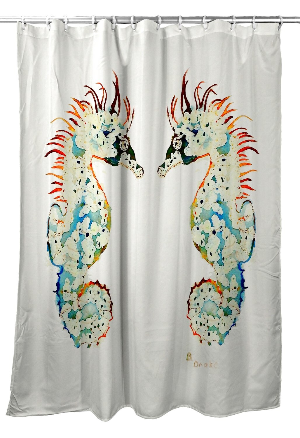 Betsy Drake Betsy&#x2019;s Sea Horse Shower Curtain