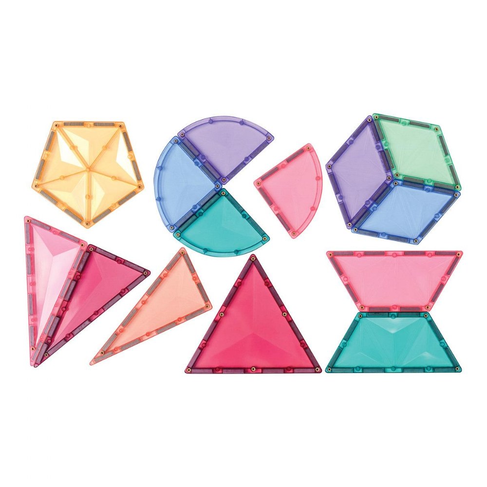 Connetix Colorful Magnetic Tiles Shape Expansion Pack - 48 Pieces