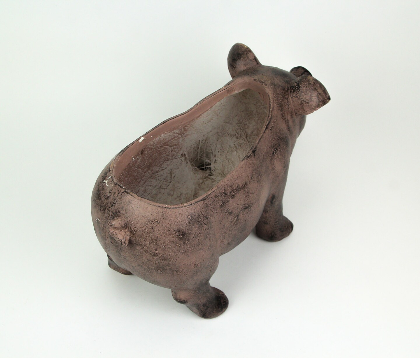 17 Inch Long Rustic Finish Smiling Pig Planter