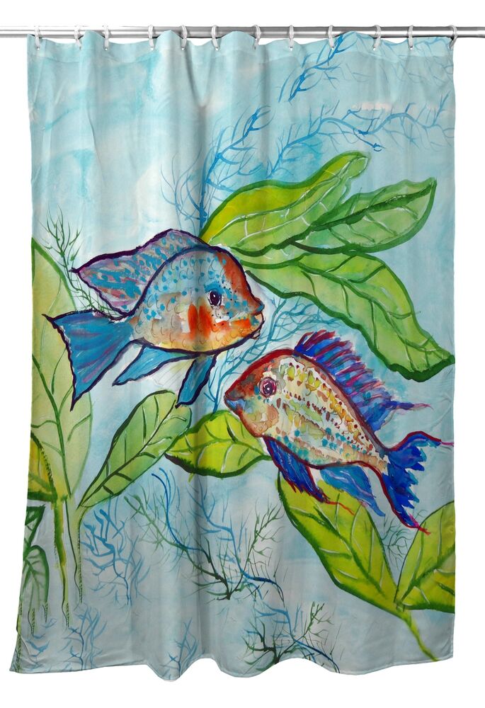 Betsy Drake Pair of Fish Shower Curtain