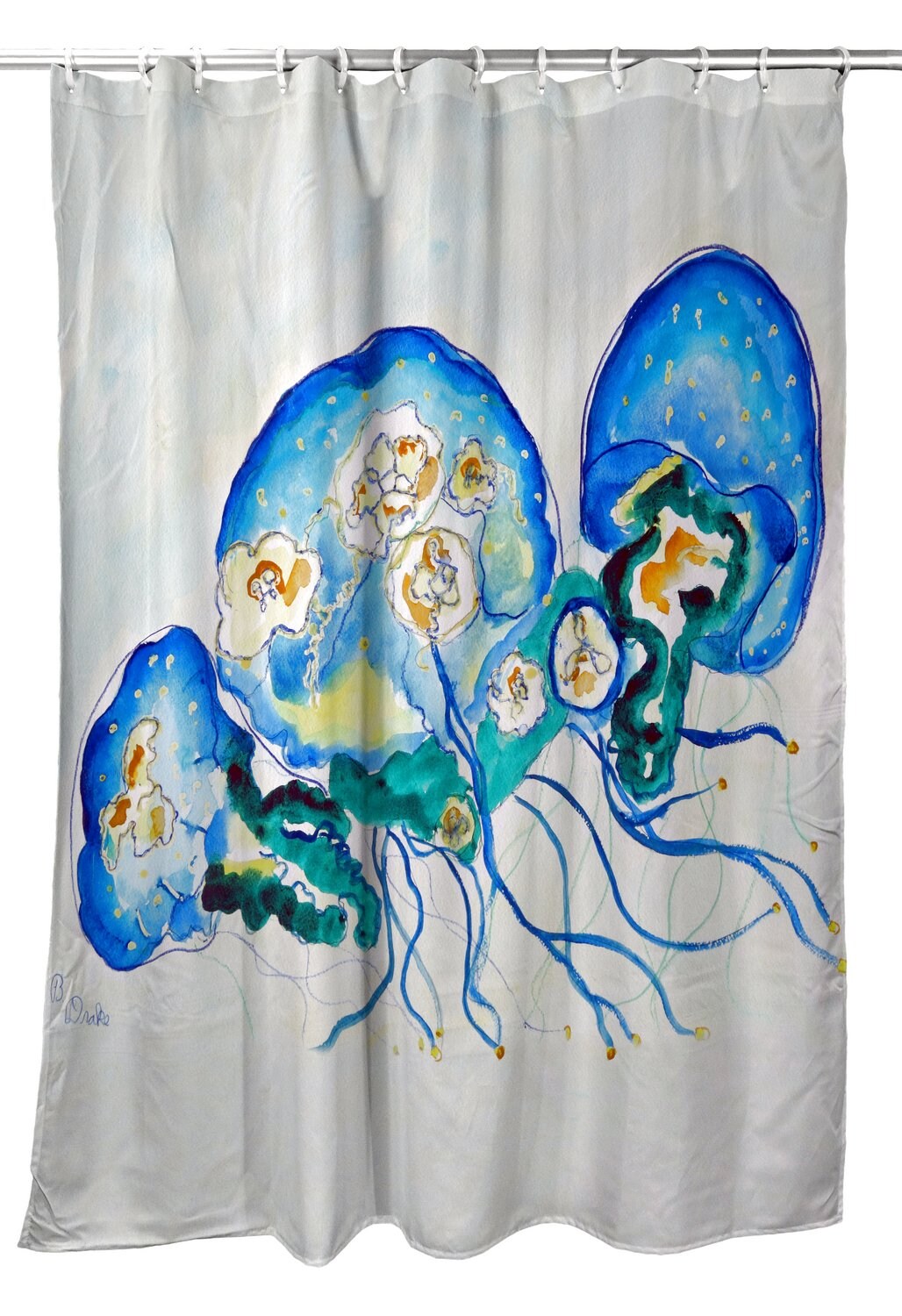Betsy Drake Multi Jellyfish Shower Curtain
