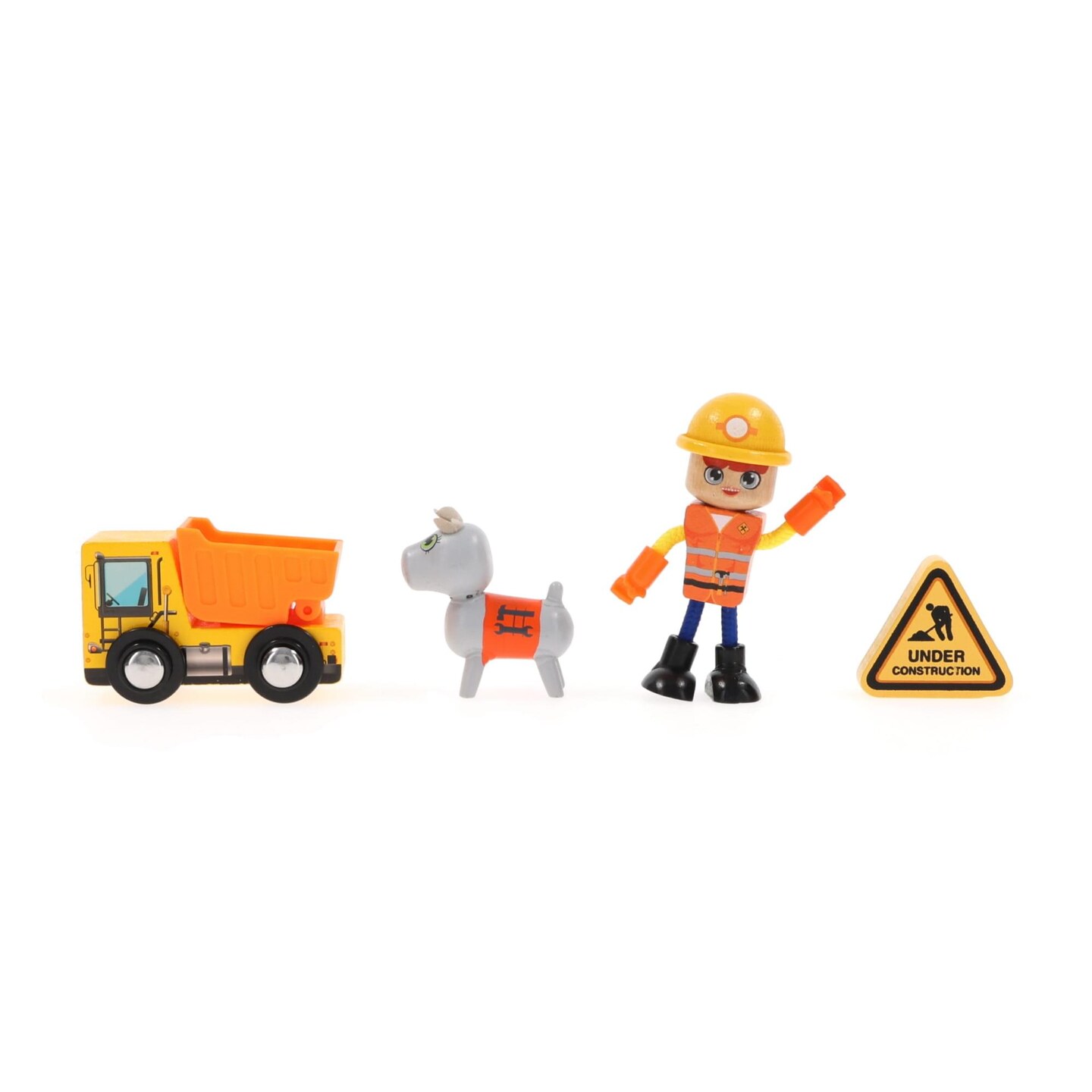 J&#x27;adore Construction Rick Natural Wooden Toy Playset
