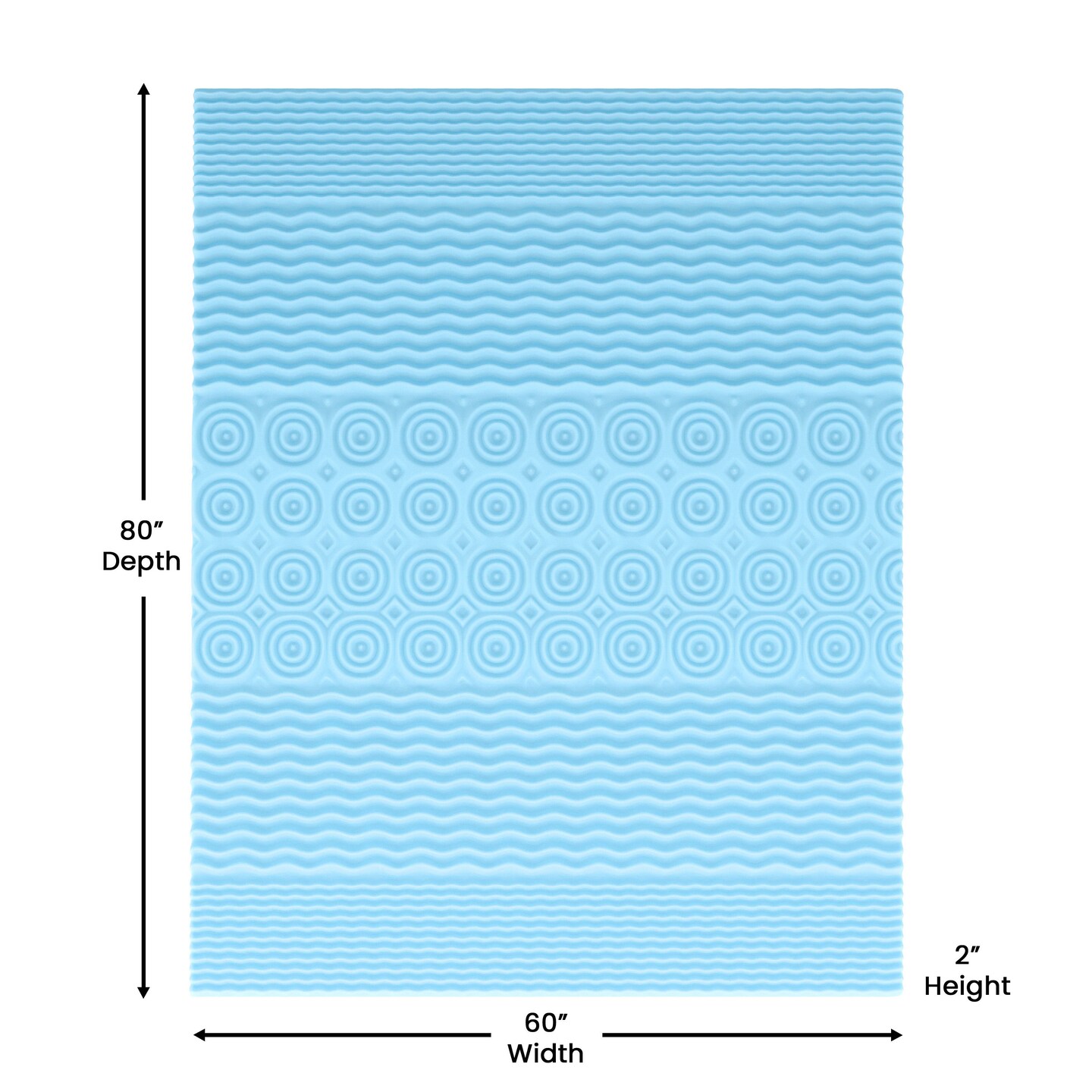 Emma and Oliver Astor Memory Foam Mattress Topper with Cooling Gel Infused, CertiPUR-US Certified Foam and 5-Zone Support