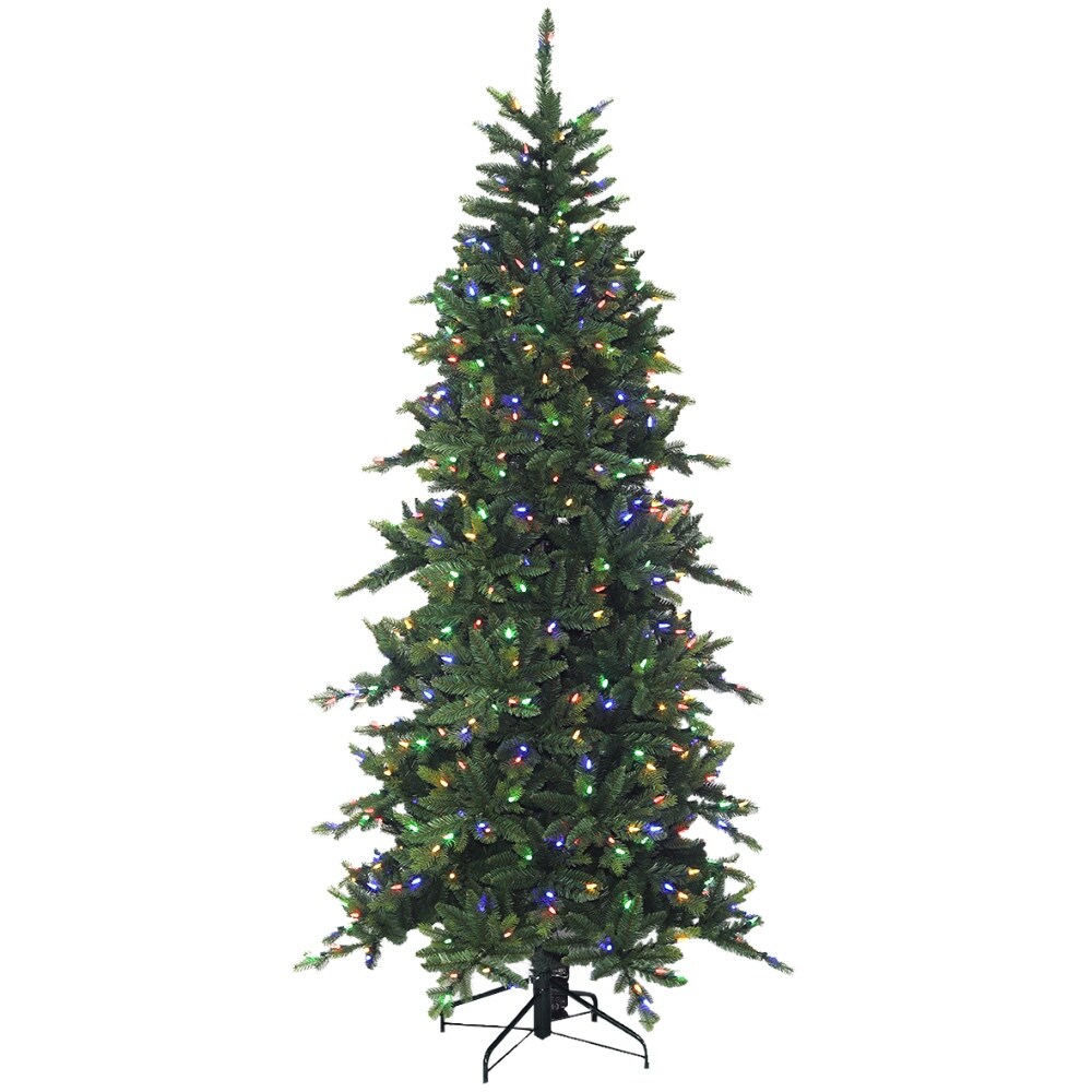Realistic Christmas Tree - Icelandic Fir Color+Clear LED - Hook On Branches - HOLIDAY TREE
