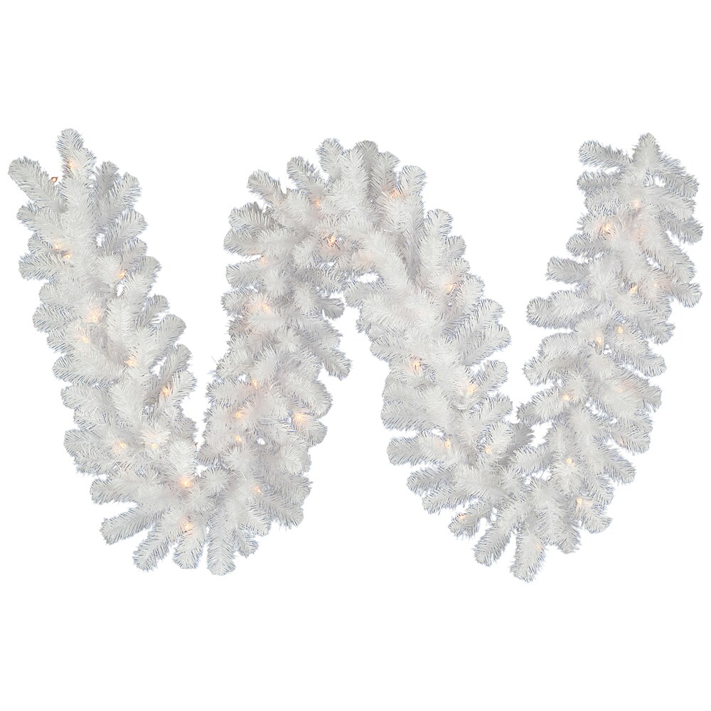 9&#x27; x 20&#x22; Crystal White Garland 290T