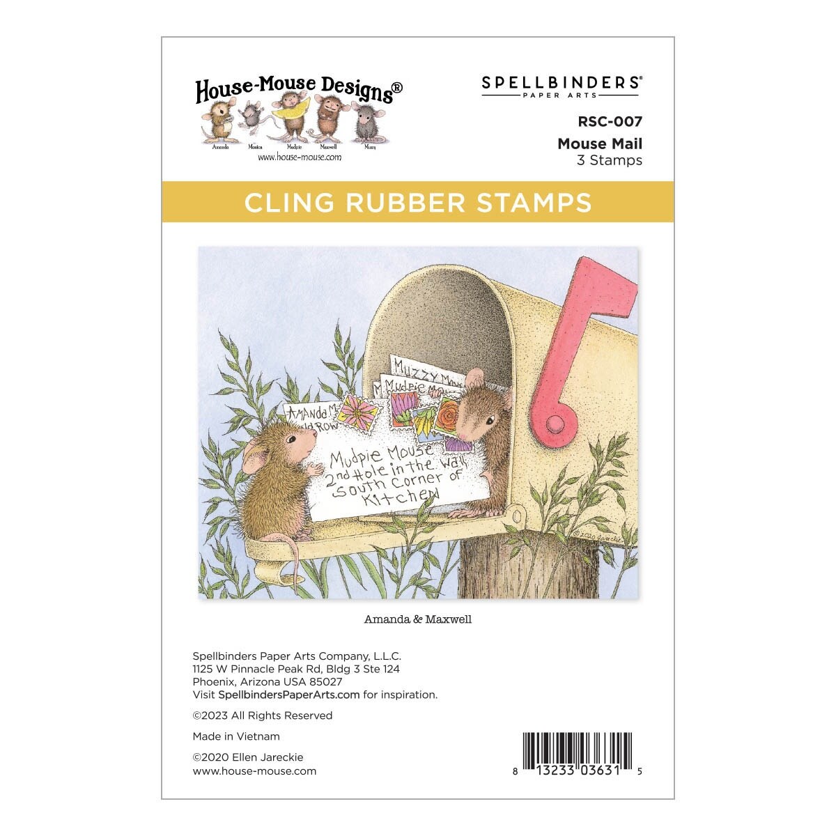 House Mouse Cling Rubber Stamp-Mouse Mail
