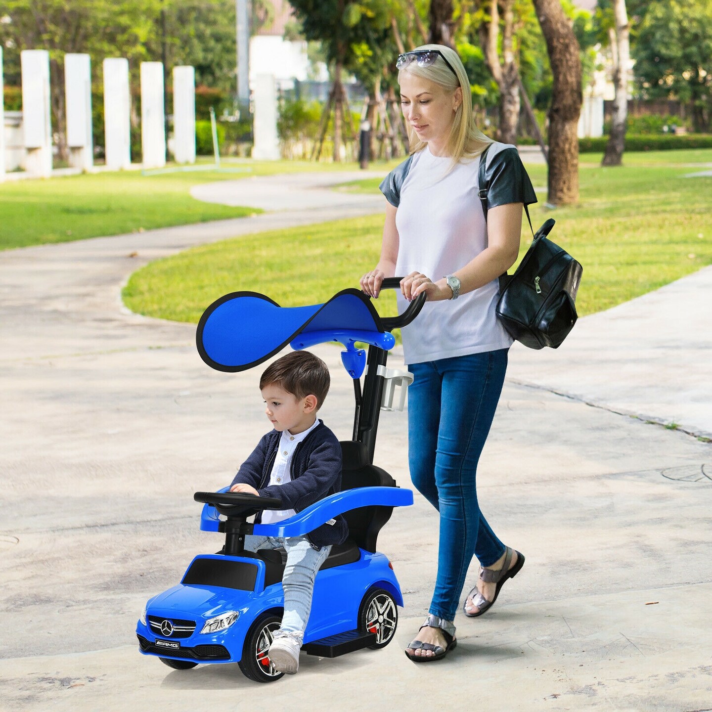 3-in-1 Mercedes Benz Ride-on Toddler Sliding Car