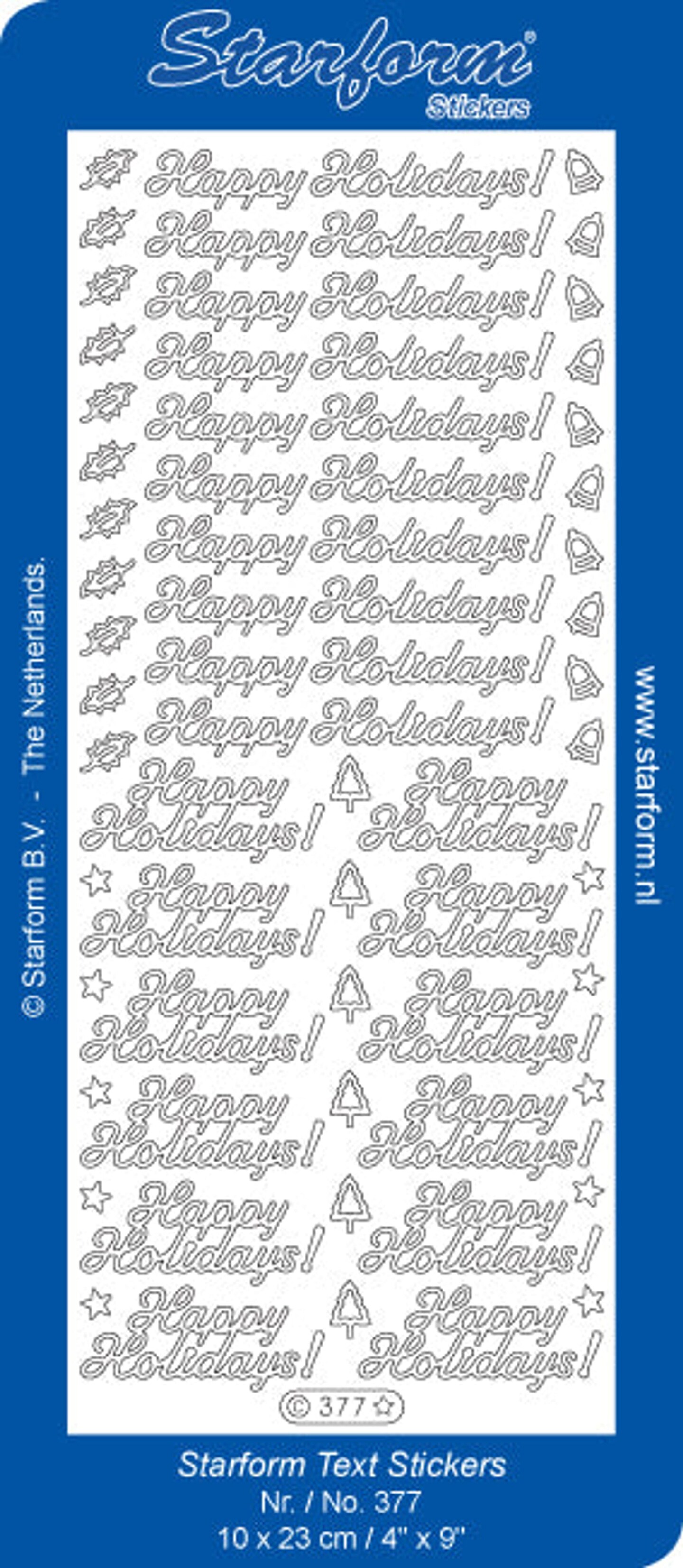 Starform Deco Stickers - Text - Happy Holidays - Gold