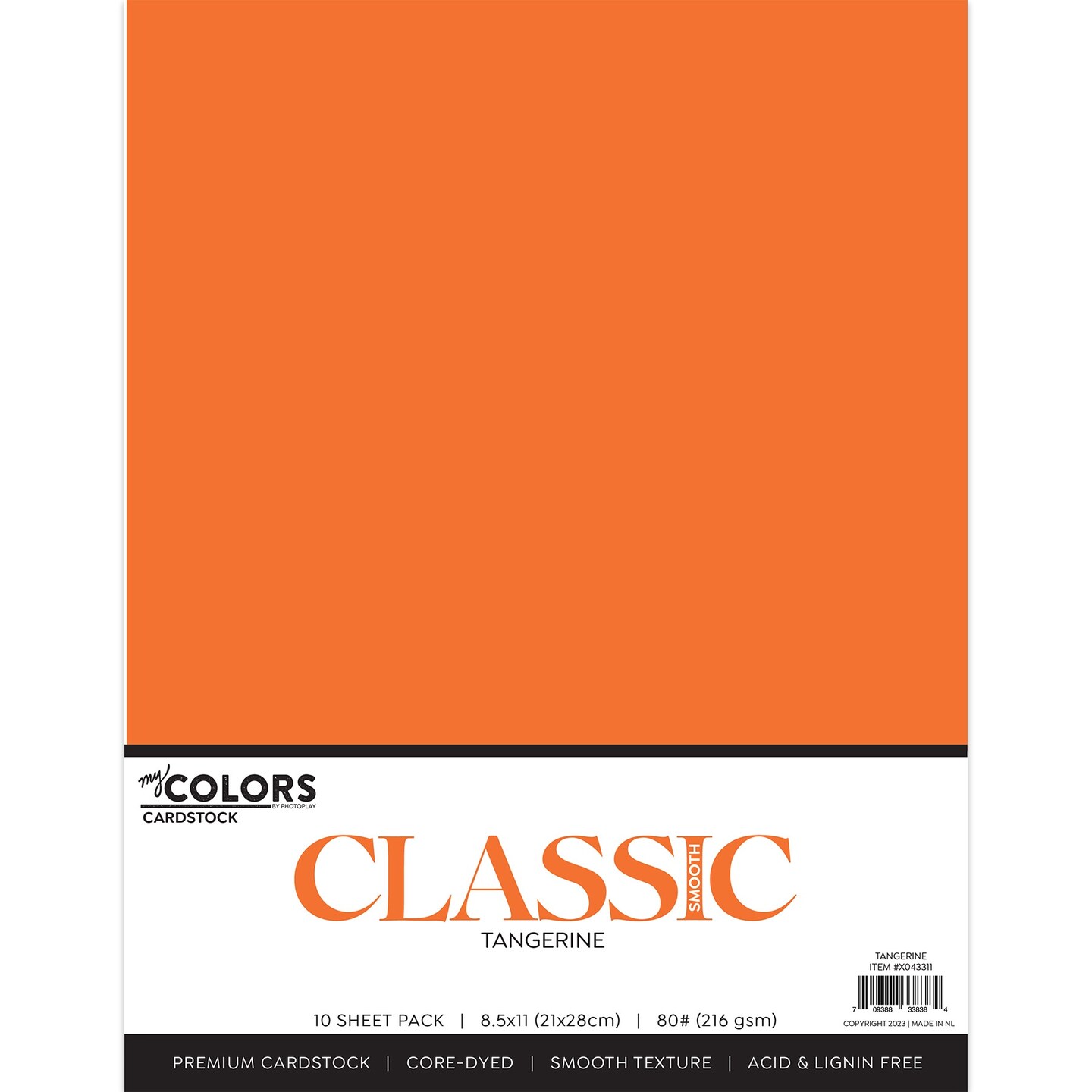 My Colors Classic 80lb Cover Weight Cardstock 8.5&#x22;X11&#x22;-Tangerine