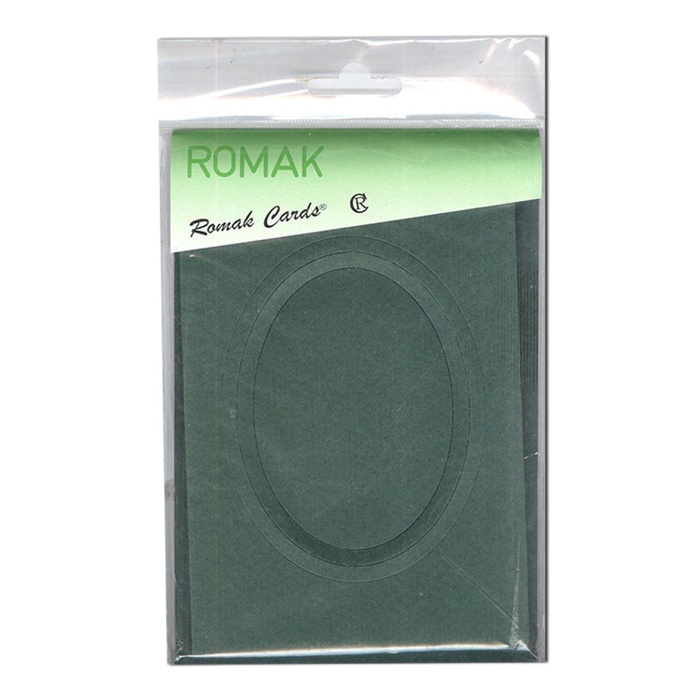 Romak 4 Oval Aperture Cards w Envelopes 4x6&#x22; - Various Colours - Navy Blue