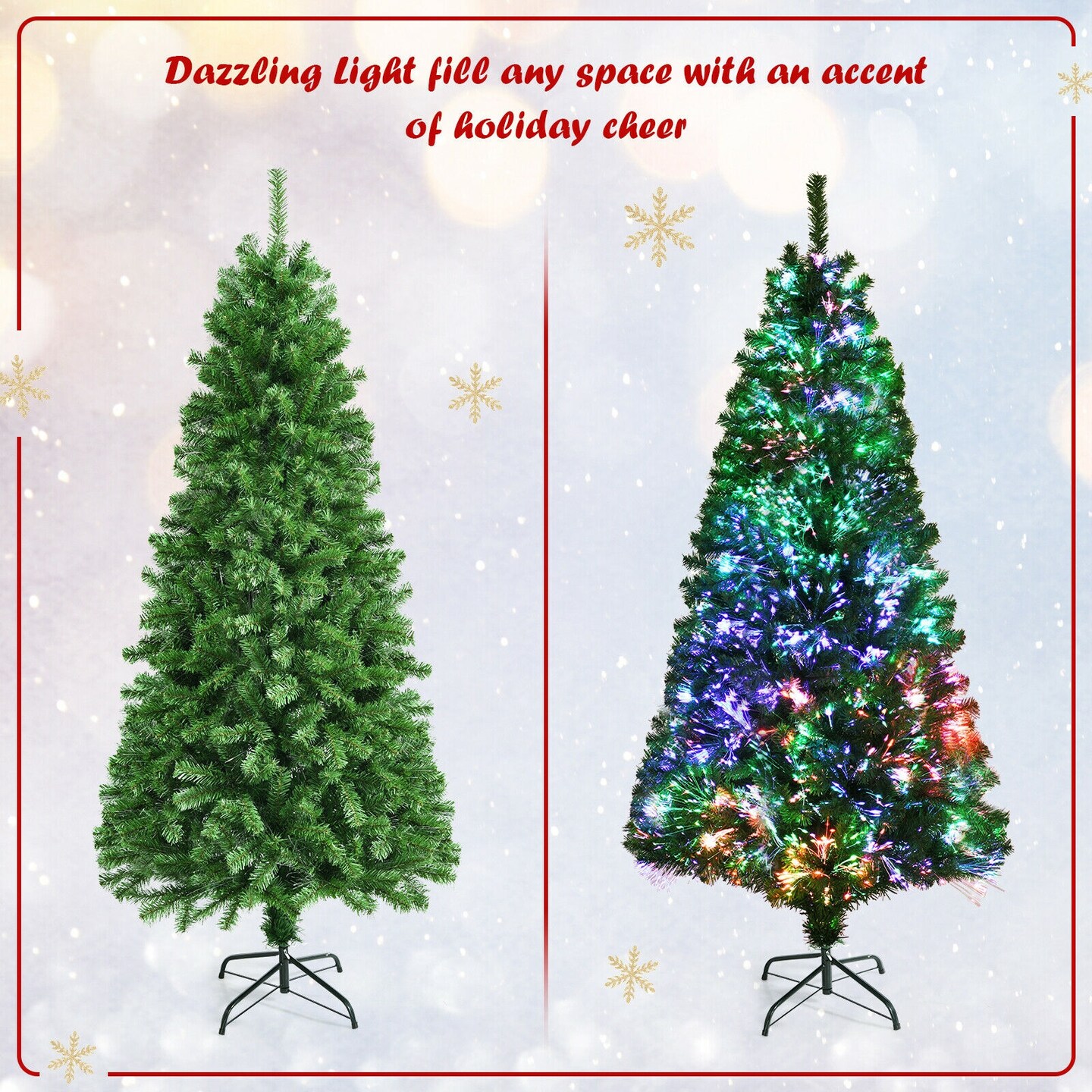 Pre-lit Multi-Colored Fiber Optic Spruce Artificial Christmas Tree