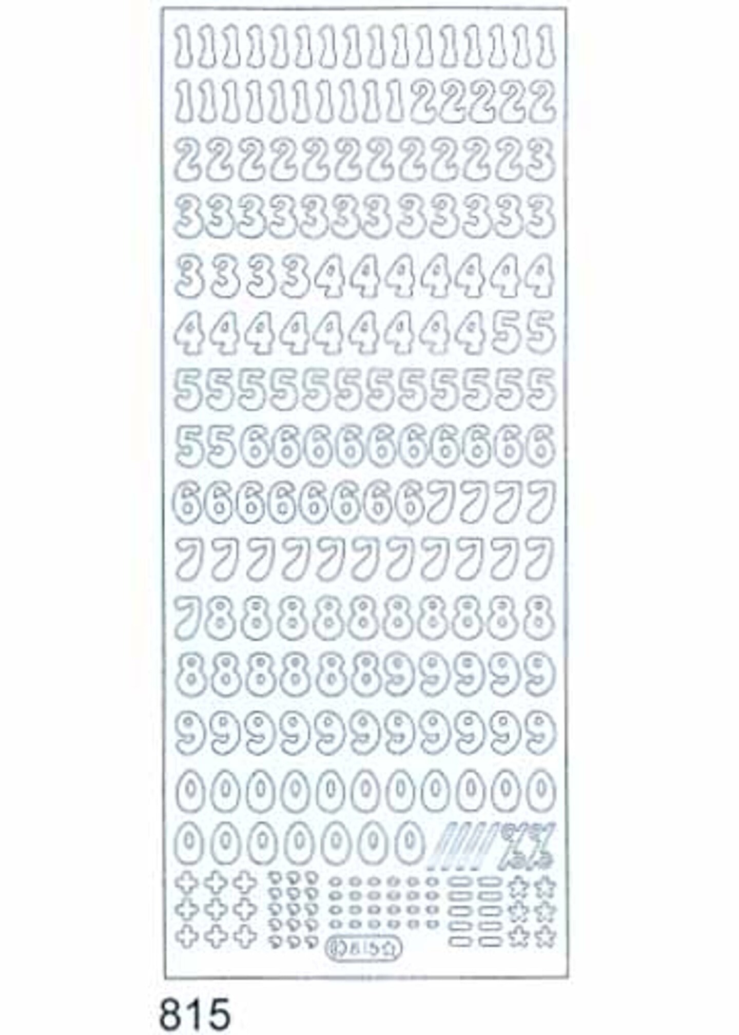 Starform Deco Stickers - Numbers - Silver