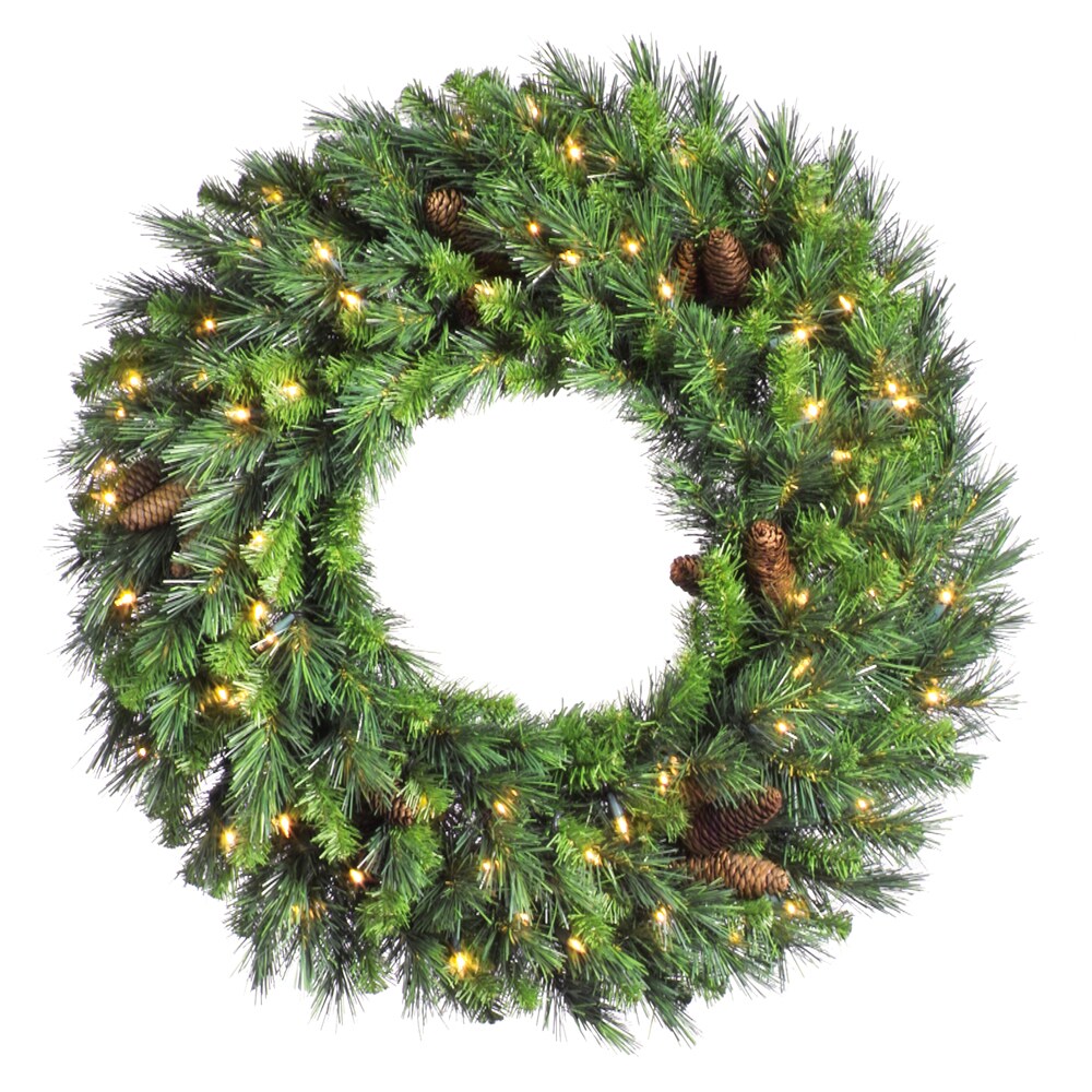 Vickerman 24in. Wreath Cheyenne Pine Green 220 Tips  - UNLIT