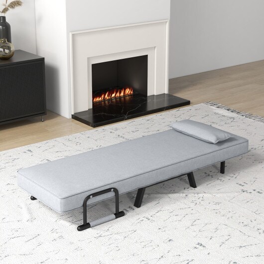 3-in-1 Versatile 6-Positon Adjustable Sleeper Bed with Padded Seat and Back
