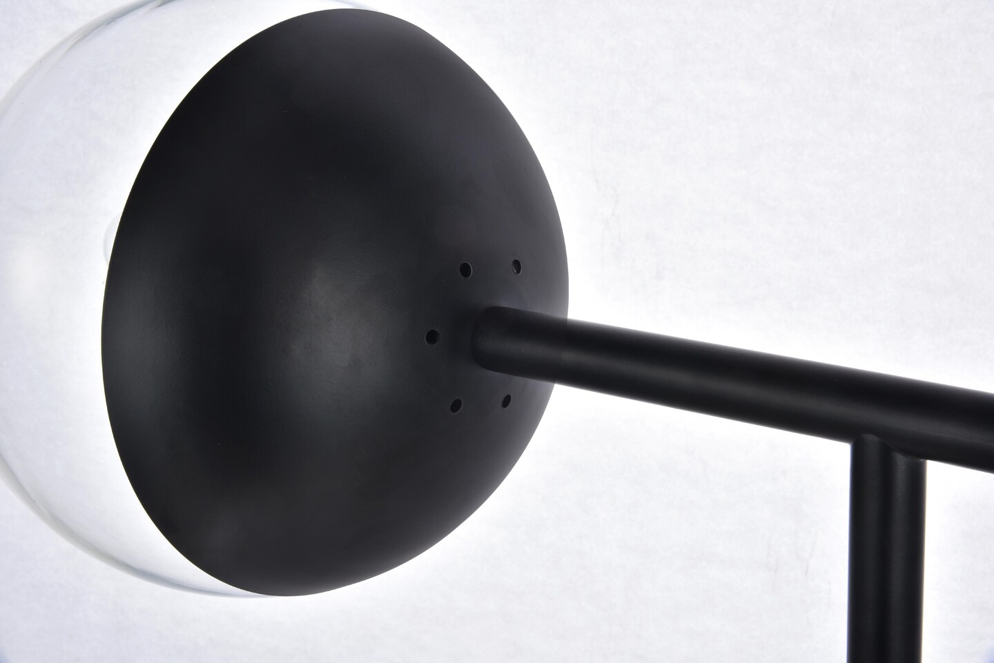 Eclipse 1 Light Black Floor Lamp With Clear Glass