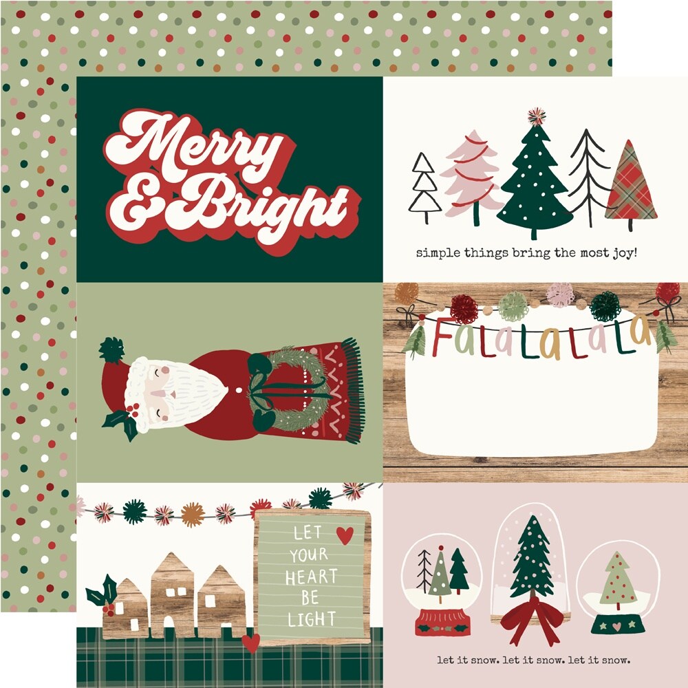 Boho Christmas Double-Sided Cardstock 12&#x22;X12&#x22;-4&#x22;x6&#x22; Elements
