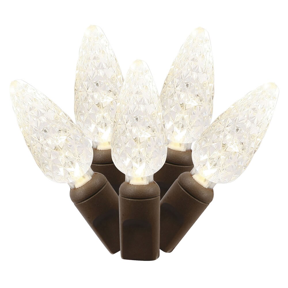 100Lt Warm White LED / Brown Wire C6 EC 34 ft., Color: Warm White ...