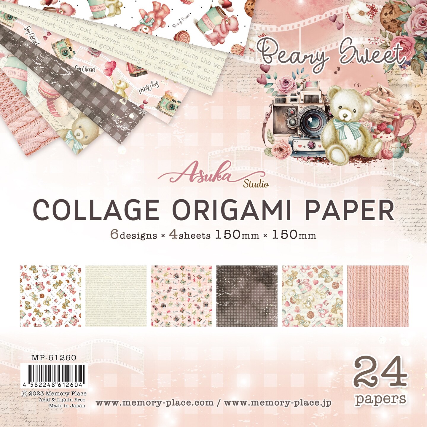 Asuka Studio Collage Origami Paper 6&#x22;X6&#x22; 24/Pkg-Beary Sweet