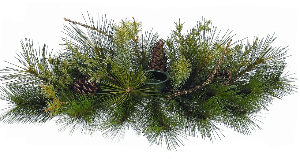 Allstate Set Of 2 Pine & Twig Candle Holder Christmas Centerpieces