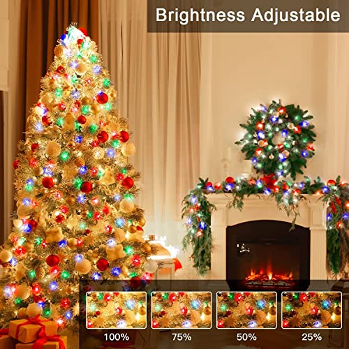 Ollny Christmas Lights Outdoor String Lights 210ft/640 LED Super Long Multicolor 11 Modes&#x26;Timer Remote Waterproof Plug in Fairy Light for Xmas Tree Patio Holiday Indoor Decorations Warm White