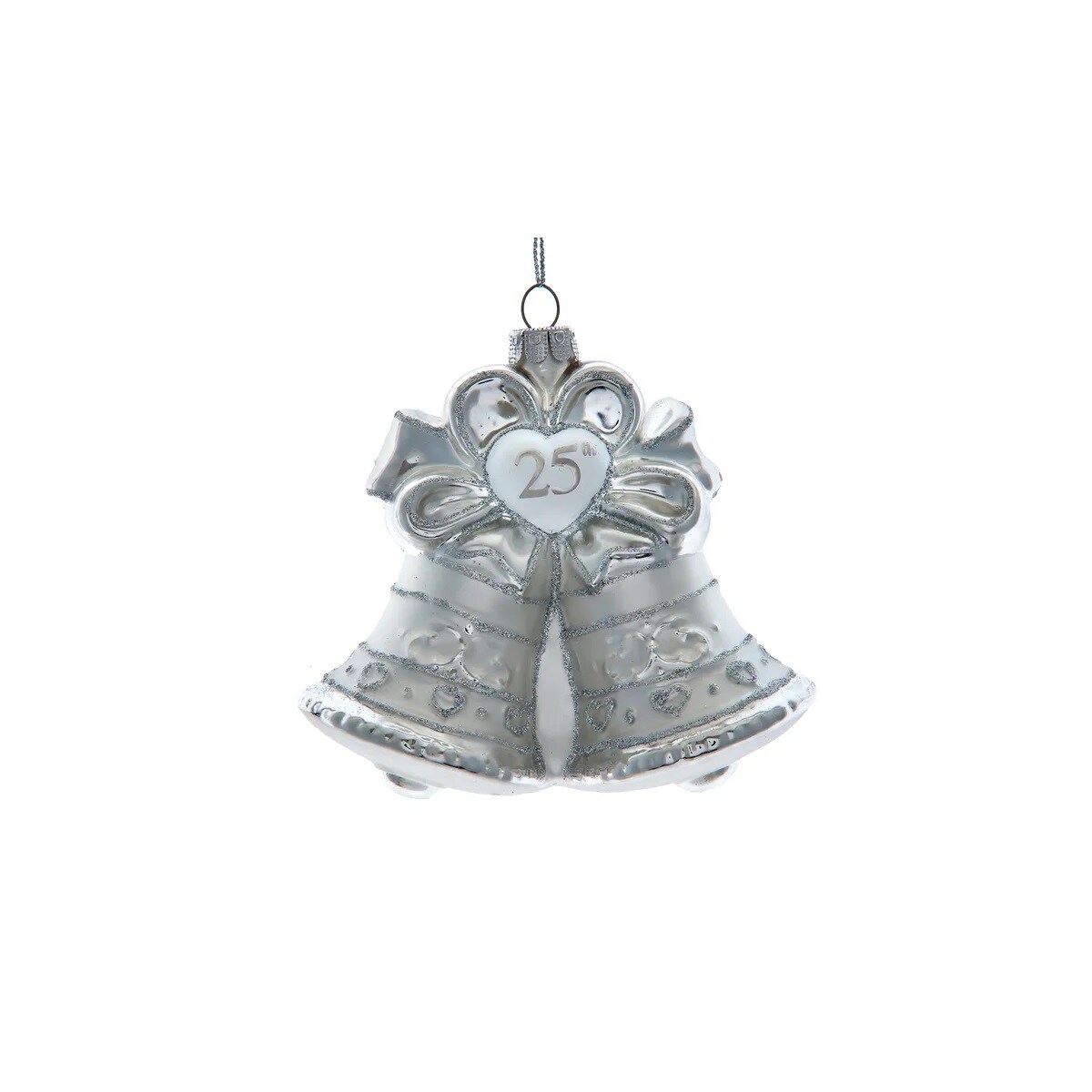 KSA Set of 8 "25th Anniversary" Bell Christmas Ornaments 4.5"