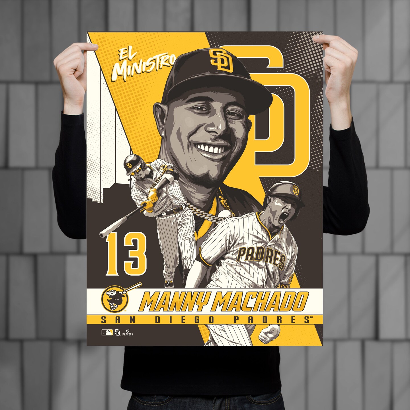 Phenom Gallery San Diego Padres Manny Machado 18&#x22; x 24&#x22; Serigraph