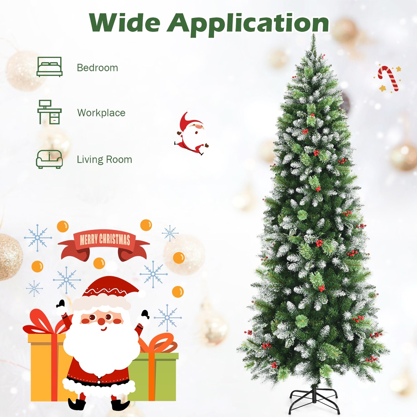 Snow Sprayed Christmas Tree for Holiday Festival Decoration