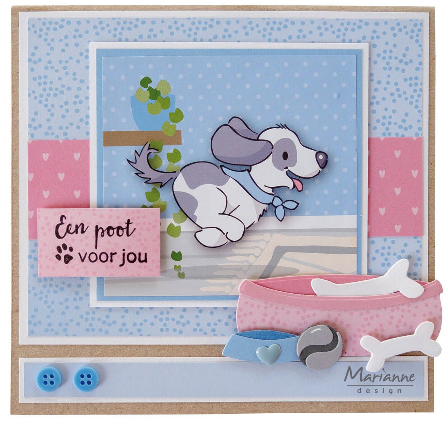 Marianne Design Eline&#x27;s Animals Puppies A4 Cutting Sheet