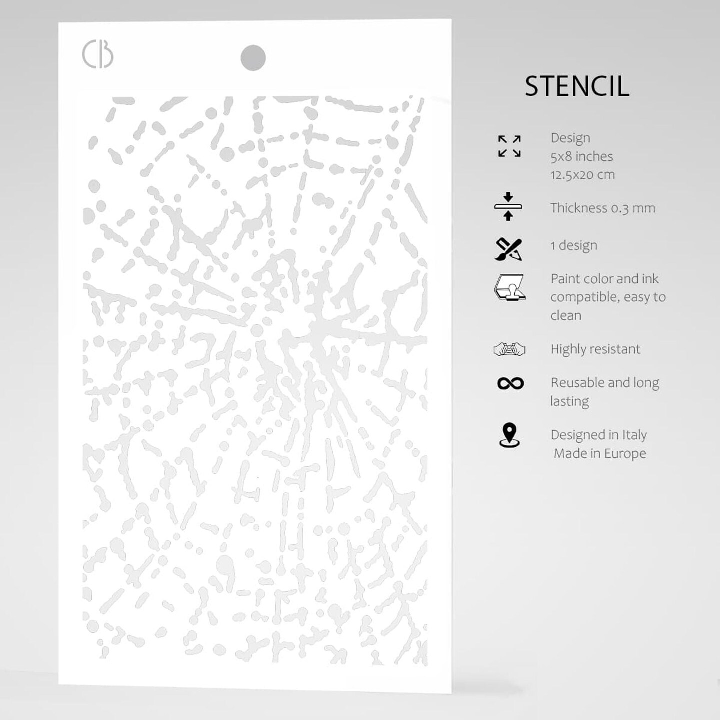Ciao Bella Texture Stencil 5&#x22;x8&#x22; Spider Net