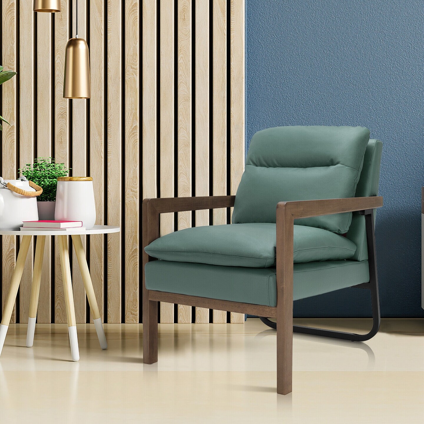 Single Sofa Chair with Extra-Thick Padded Backrest and Seat Cushion
