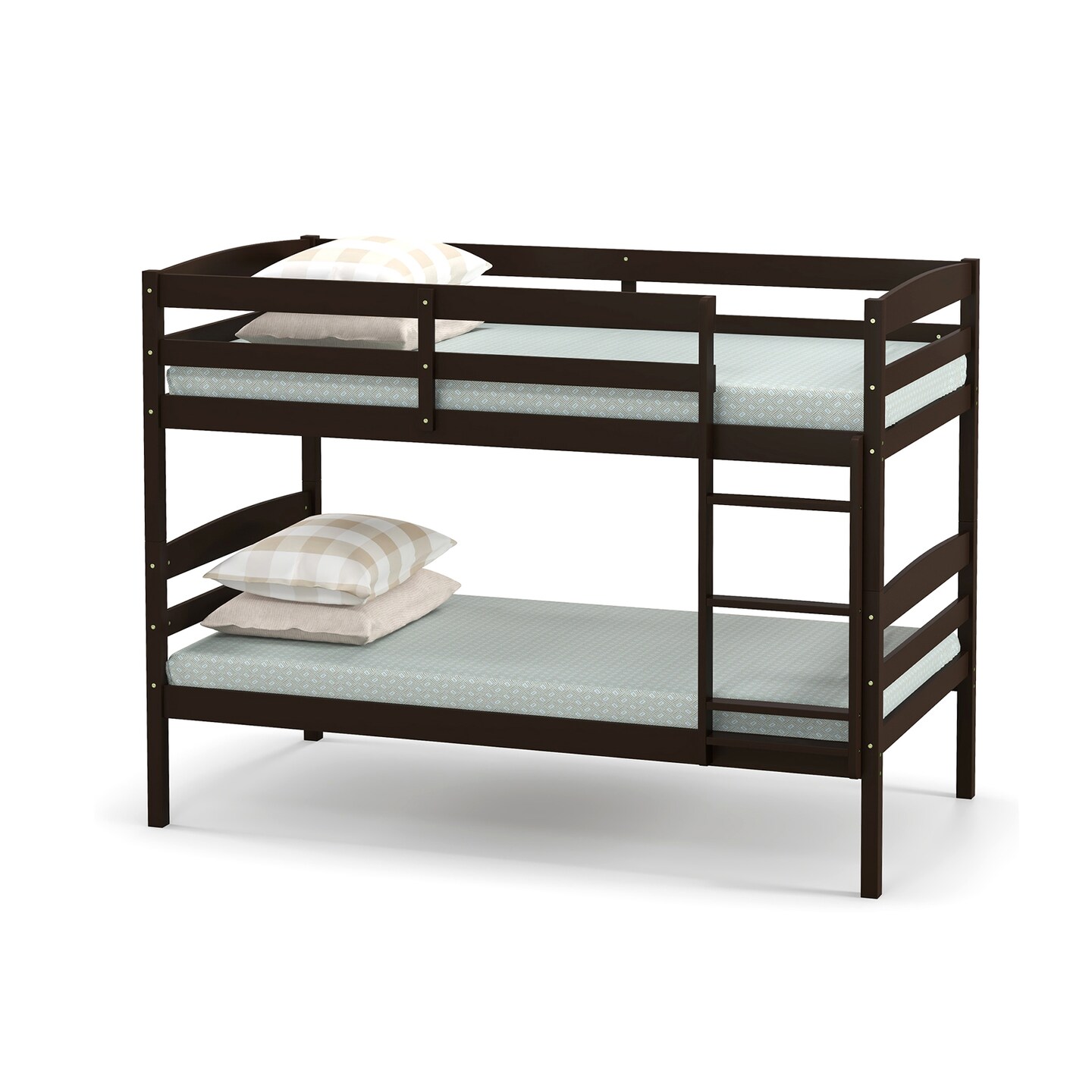 Twin Over Twin Bunk Bed, Solid Wood, Detachable and Safe Design