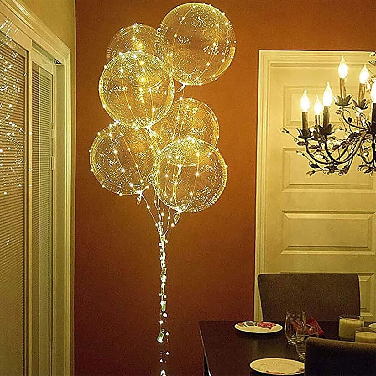 Transparent LED Light Up Balloons 6 packs