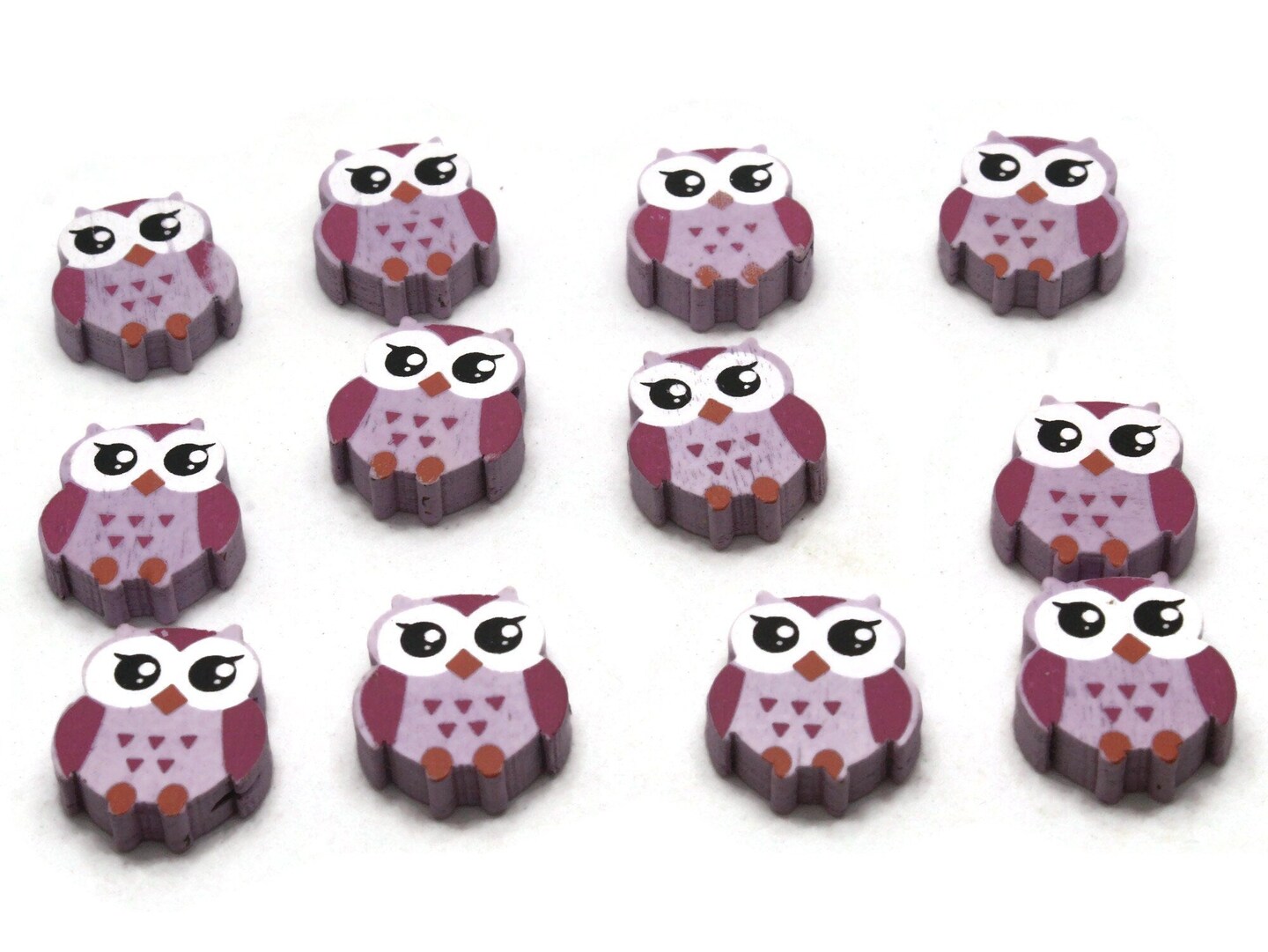 12 22mm Purple Wooden Owl Beads Wood Animal Beads Cute Bird Beads Novelty Beads to String by Smileyboy | Michaels