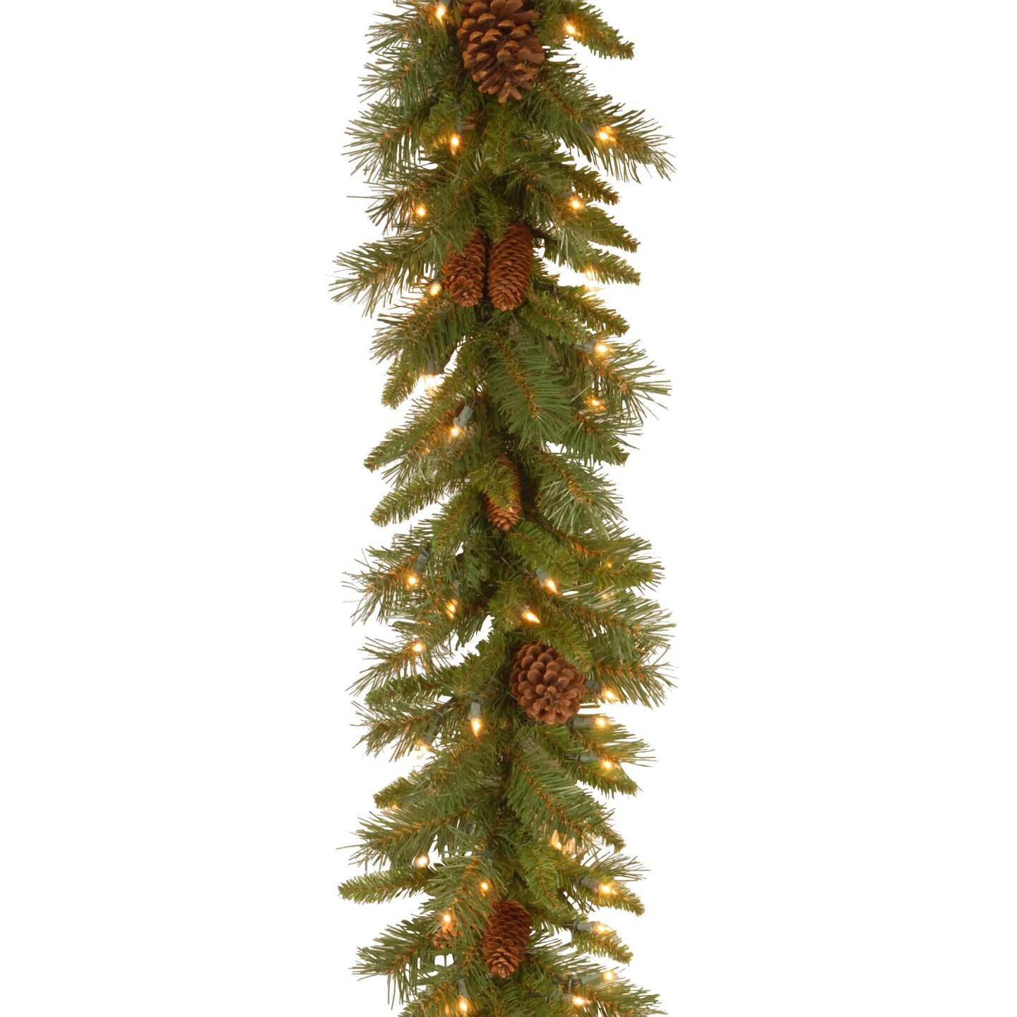 National Tree Company Pre-Lit Medium Pine Artificial Christmas Garland - 9&#x27; x 10&#x22; - Clear Lights