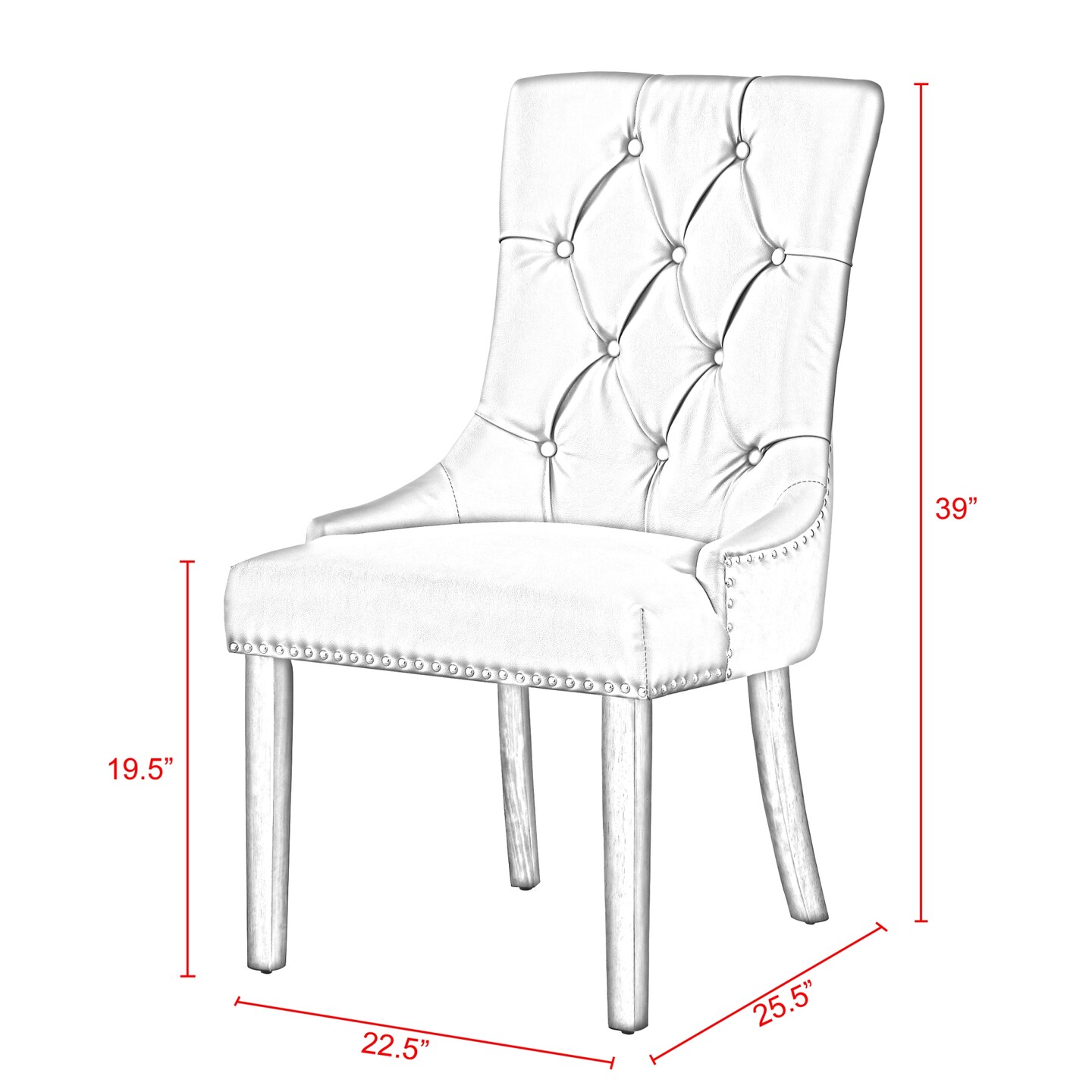 Autumn PU Leather Nailhead Armless Dining Chair (Set of 2)