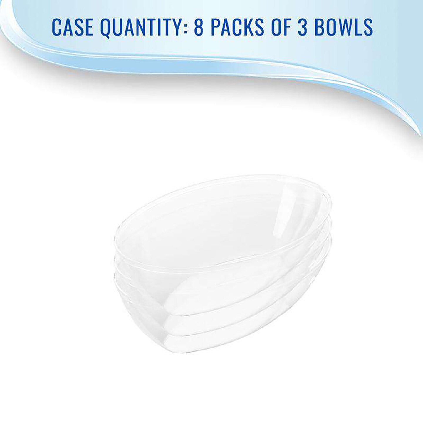 Clear Oval Plastic Serving Bowls - 2 Quarts (24 Bowls)