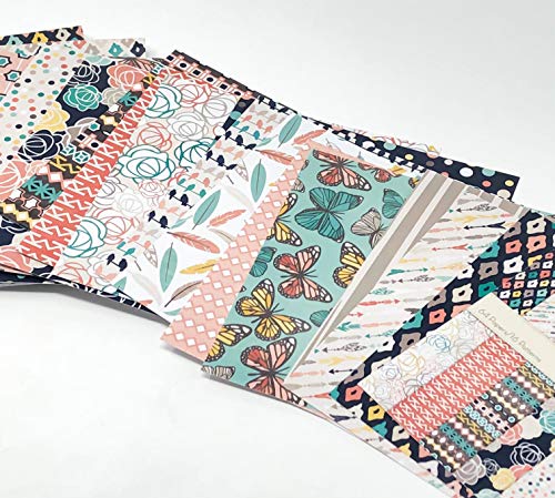 64 Sheets Pattern Paper Pack - Free Spirit - Card Making Scrapbook Specialty Paper Single-Sided 6&#x22;x6&#x22; Collection Includes  - by Miss Kate Cuttables