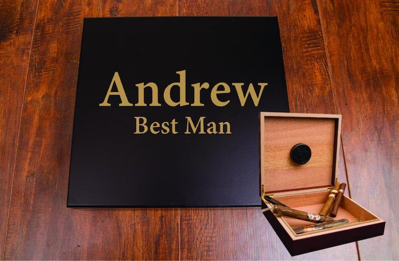 Humidor Gift for Groomsmen, Personalized Humidor Box, Cigar Humidor Box ...