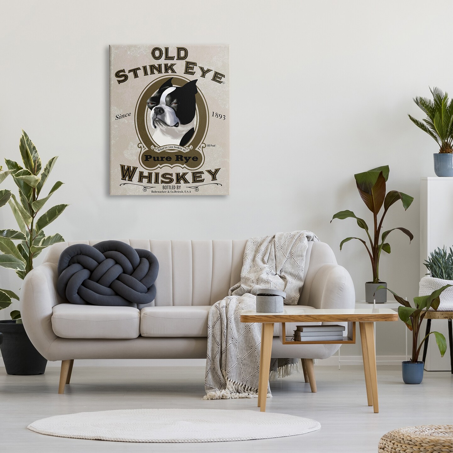 Stupell Industries Old Stink Eye Whiskey Dog Canvas Wall Art