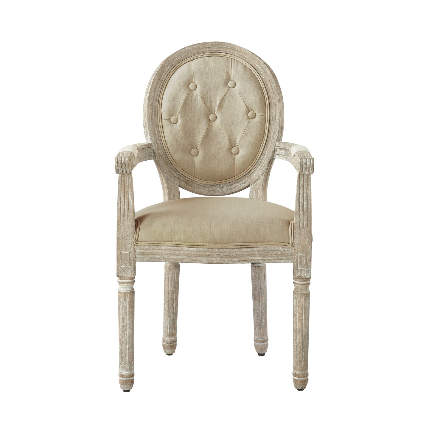 Edna Linen Dining Chair With Arms