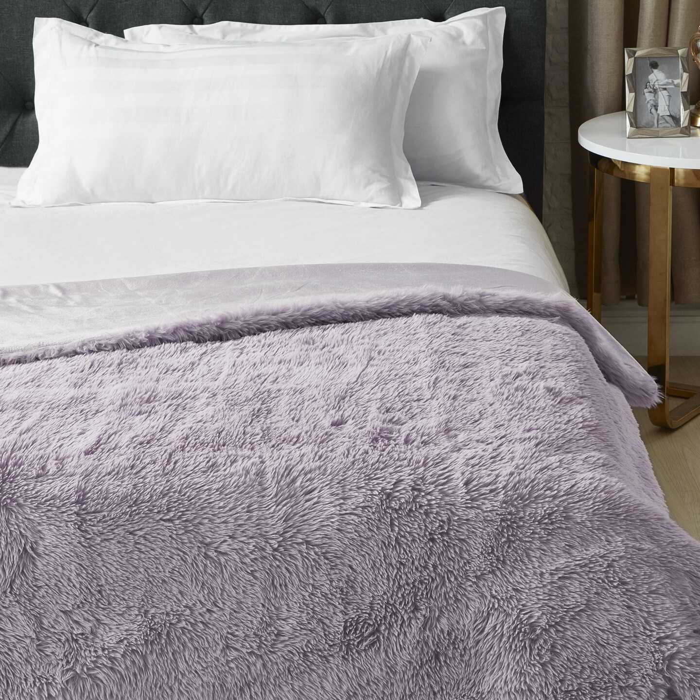 Yvonne Faux Lamb Fur Throw