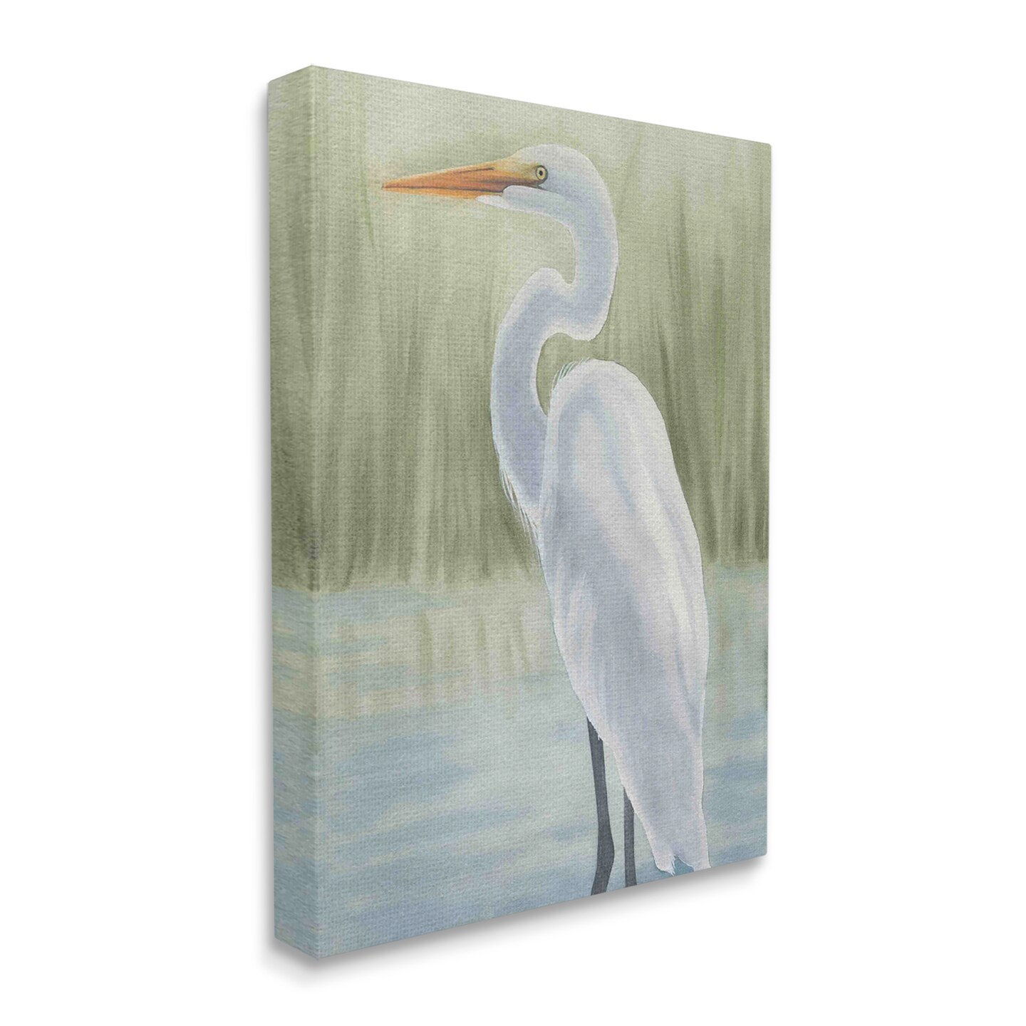 Stupell Industries Egret on Marsh Landscape Canvas Wall Art