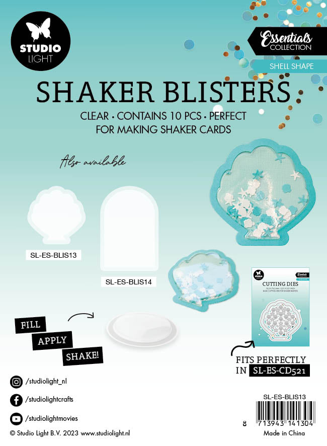 Studio Light SL Shaker Blisters Shell Shape Essentials 75x75x11mm 10 PC nr.13