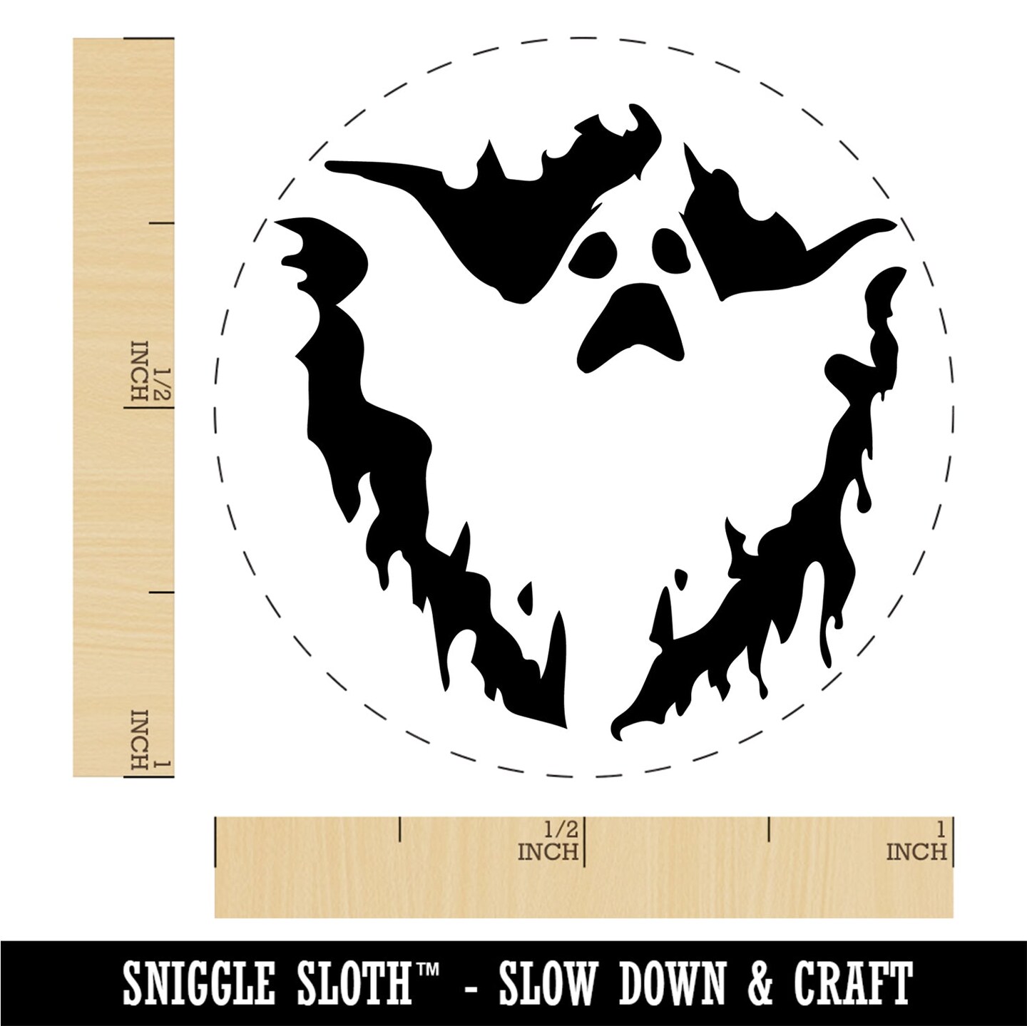 Spooky Ghost Creepy Halloween Spirit Self-Inking Rubber Stamp Ink Stamper for Stamping Crafting Planners